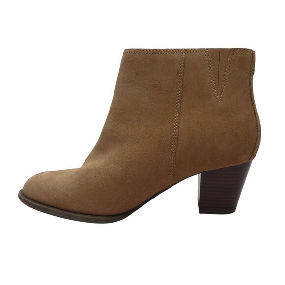 Vionic Madeline Brown Suede Boho Tassle Zipper Heeled Ankle Boots Womens 8.5 - Picture 3 of 13